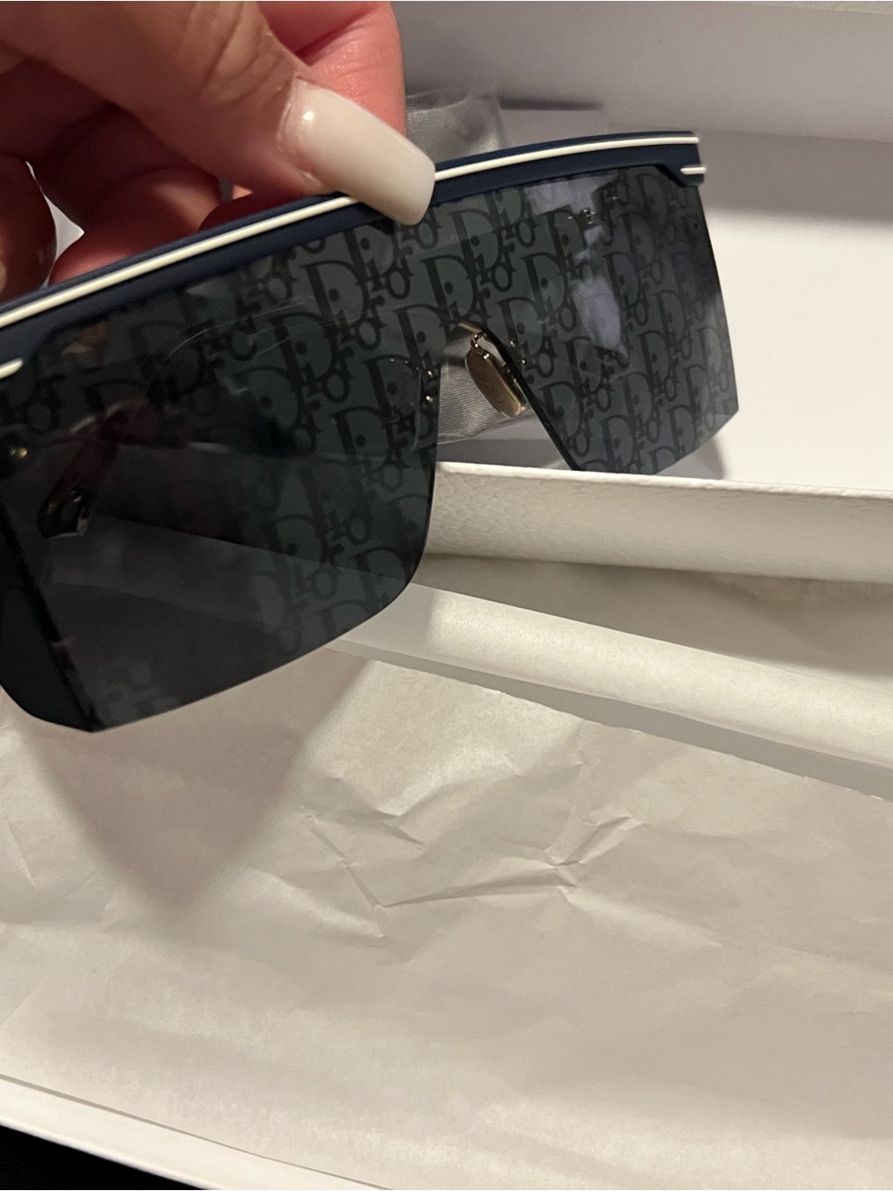 Dior Monogram Shield Sunglasses in Black and Navy